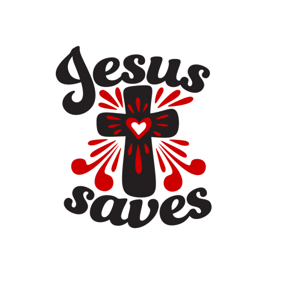 Jesus Saves Fabric Panel - Red Online Sale