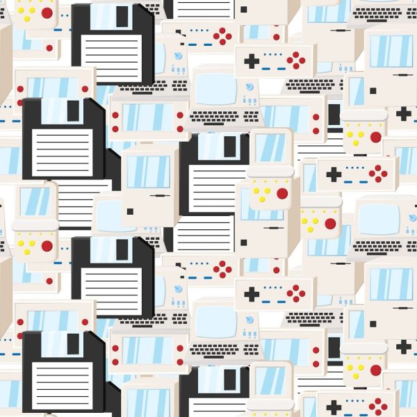 Retro Games & Computers Fabric - Multi Discount