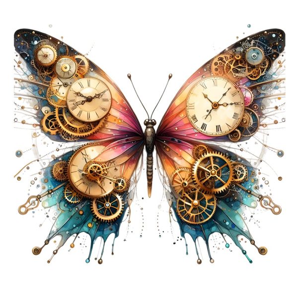Mystical Butterflies Mechanical #2 Fabric Panel Online
