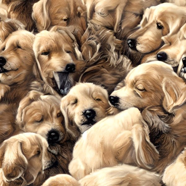 Packed Sleepy Puppies Fabric Sale