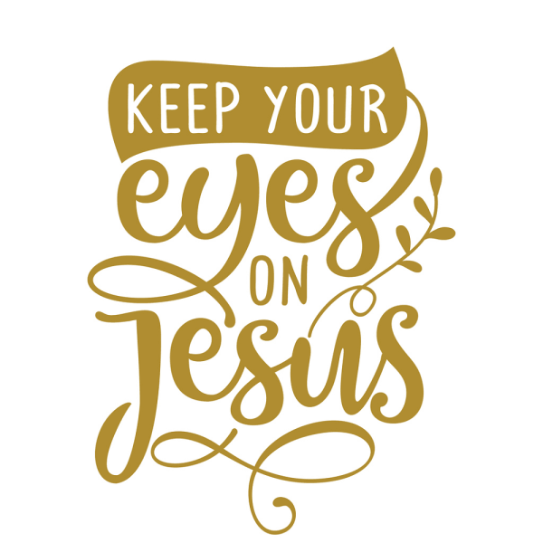 Keep Your Eyes On Jesus Fabric Panel - Gold Discount