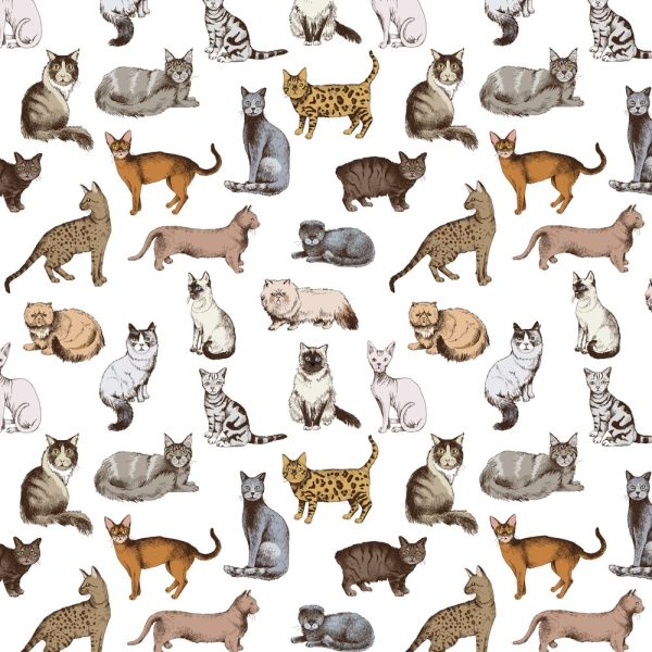 Purebred Cat Fabric - Multi For Cheap
