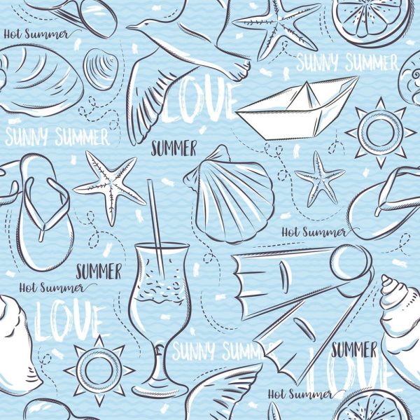 Summer Symbols Fabric Discount