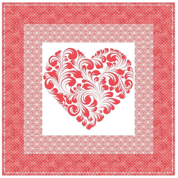 Romantic Bouquets Heart Wall Hanging 42  x 42  Fashion