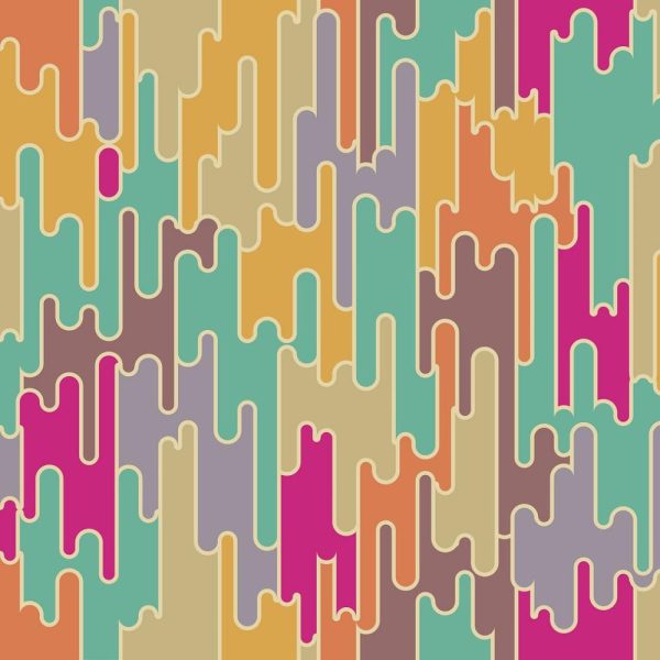 Retro Rounded Lines Fabric - Fuchsia Discount