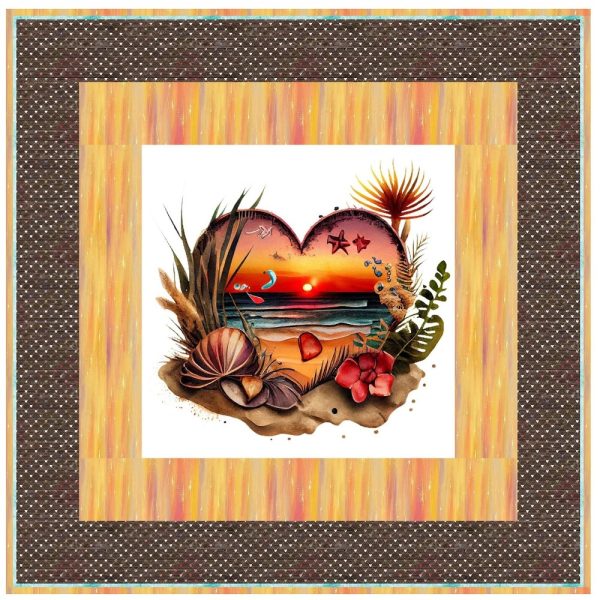 Retro Beach Heart 1 Wall Hanging 42  x 42  Fashion