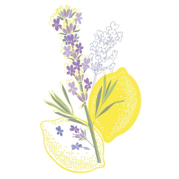 Lemon & Lavender Arrangement Fabric Panel - Variation 3 Cheap