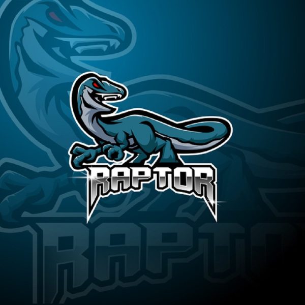 Raptor Mascot Fabric Panel - Blue Hot on Sale