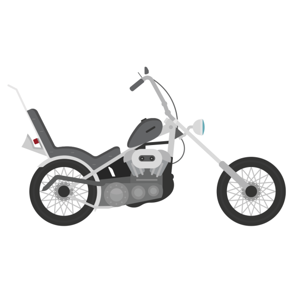 Chopper Motorcycle Fabric Panel Fashion