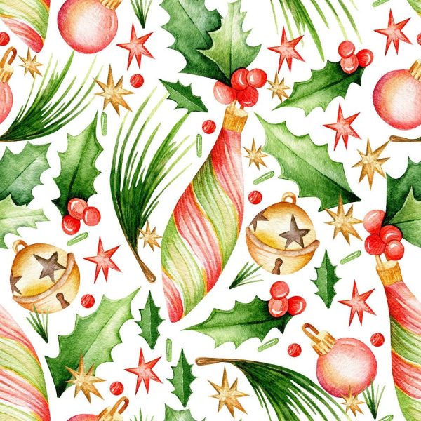 Christmas Tree Decorations #2 Fabric For Sale