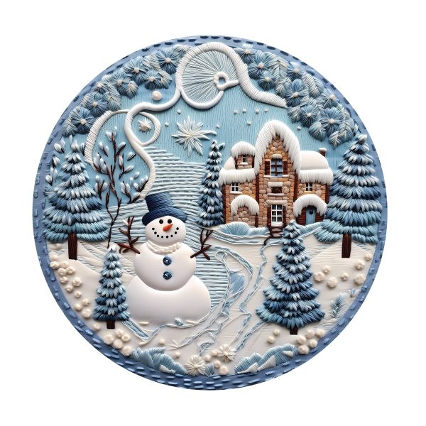 Christmas Ornaments Snowman #2 Fabric Panel Online Sale