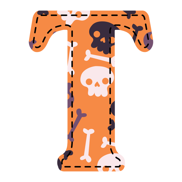 Spooky Letter   T   Fabric Panel Cheap