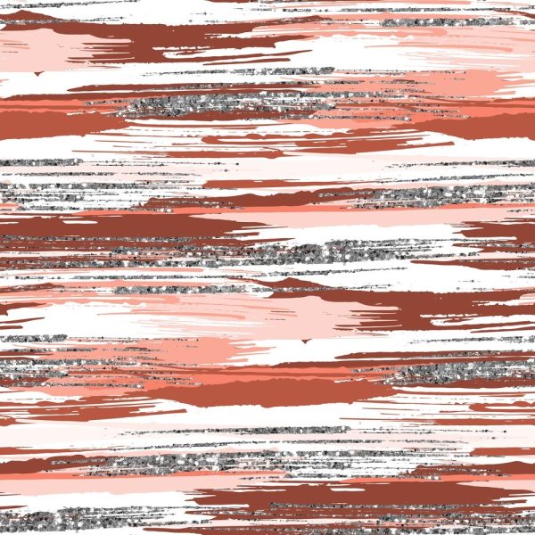 Silver Glitter and Brush Stroke Fabric - Camellia For Discount